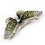 Green Crystal Butterfly Brooch (Silver Tone) - view 5