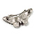 Pink Crystal Butterfly Brooch (Silver Tone) - view 7