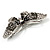 Black Crystal Butterfly Brooch (Silver Tone) - view 4