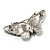 Black Crystal Butterfly Brooch (Silver Tone) - view 5