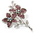 Lilac Swarovski Crystal Flower Brooch (Silver Tone) - view 2