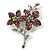 Lilac Swarovski Crystal Flower Brooch (Silver Tone) - view 3