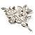 Lilac Swarovski Crystal Flower Brooch (Silver Tone) - view 5