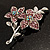 Lilac Swarovski Crystal Flower Brooch (Silver Tone) - view 7