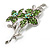 Light Green Swarovski Crystal Flower Brooch (Silver Tone) - view 5