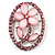 Daisy In The Oval Frame Pale Pink Crystal Brooch (Silver Tone) - view 1