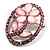 Daisy In The Oval Frame Pale Pink Crystal Brooch (Silver Tone) - view 2