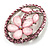 Daisy In The Oval Frame Pale Pink Crystal Brooch (Silver Tone) - view 8