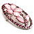 Daisy In The Oval Frame Pale Pink Crystal Brooch (Silver Tone) - view 3