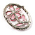 Daisy In The Oval Frame Pale Pink Crystal Brooch (Silver Tone) - view 4