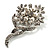 Bridal Snow White Faux Pearl Crystal Floral Brooch (Silver Tone)