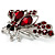 Burgundy Red Crystal Moth Brooch (Silver Tone) - view 7