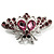 Pink Crystal Moth Brooch (Silver Tone) - view 9