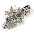 Pink Crystal Moth Brooch (Silver Tone) - view 7