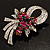 Stunning Bow Corsage Crystal Brooch (Multicoloured) - view 5