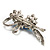 Rhodium Plated AB Crystal Floral Brooch (Navy&Sky Blue) - view 5