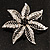 Delicate Black Diamante Filigree Floral Brooch (Silver Tone) - view 7