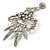 Gigantic 'Brazilian Carnival Dancer' Crystal Brooch (Silver & Clear) - view 8