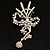 Gigantic 'Brazilian Carnival Dancer' Crystal Brooch (Silver & Clear) - view 2