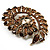 Oversized Amber Coloured Crystal Twirl Brooch/ Pendant (Antique Gold Metal Finish) - view 10