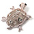 Cute Diamante Turtle Brooch (Rhodium Plated) - view 2