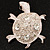 Cute Diamante Turtle Brooch (Rhodium Plated) - view 8