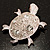Cute Diamante Turtle Brooch (Rhodium Plated) - view 5