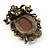 Bronze Tone Vintage Freshwater  Simulated Pearl Cameo Brooch - view 5