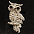 Clear Diamante Owl Brooch/ Pendant (Silver Tone) - view 2