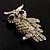 Clear Diamante Owl Brooch/ Pendant (Silver Tone) - view 7