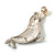 Diamante Seal Brooch (Silver Tone) - view 4