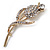 Clear Crystal Rose Brooch (Gold Tone) - view 4