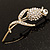 Clear Crystal Rose Brooch (Gold Tone) - view 2