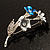 Delicate Enamel Bell-flower Brooch (Grey, Blue & Metallic Silver) - view 4