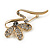 Gold Plated Diamante Floral Brooch - view 9