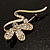 Gold Plated Diamante Floral Brooch - view 8