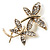 Delicate Crystal Butterfly Brooch (Gold Plated) - view 2