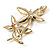Delicate Crystal Butterfly Brooch (Gold Plated) - view 4