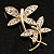 Delicate Crystal Butterfly Brooch (Gold Plated) - view 6
