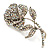 Vintage Iridescent Rose Brooch (Silver Tone) - view 6