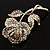 Vintage Iridescent Rose Brooch (Silver Tone) - view 5