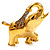 Gold Plated Crystal Elephant Brooch - view 3