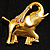 Gold Plated Crystal Elephant Brooch - view 6