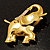 Gold Plated Crystal Elephant Brooch - view 7