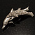 Silver Plated Crystal 'Mother & Baby Dolphin' Brooch - view 4