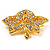 Gold Tone Clear Crystal Leaf Pin/Pendant - view 4