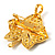 Gold Tone Clear Crystal Leaf Pin/Pendant - view 5