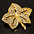 Gold Tone Clear Crystal Leaf Pin/Pendant - view 8