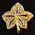 Gold Tone Clear Crystal Leaf Pin/Pendant - view 9