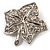 Silver Tone Clear Crystal Leaf Pin/Pendant - view 3